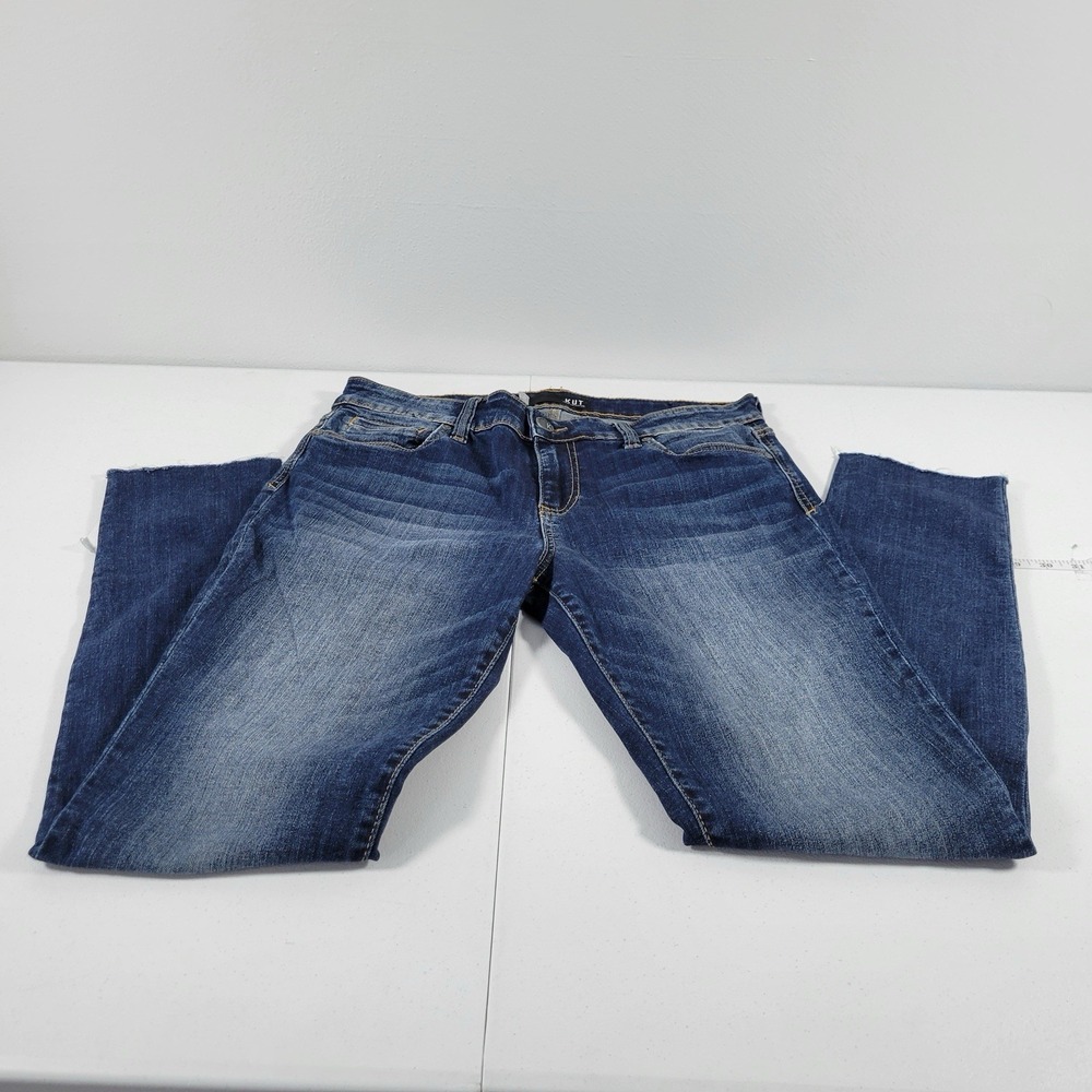 Kut From The Cloth Women's Jeans Toothpick Skinny Raw Hem Size 10 Blue